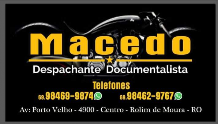 Macedo Despachante Documentalista  ROLIM DE MOURA RO